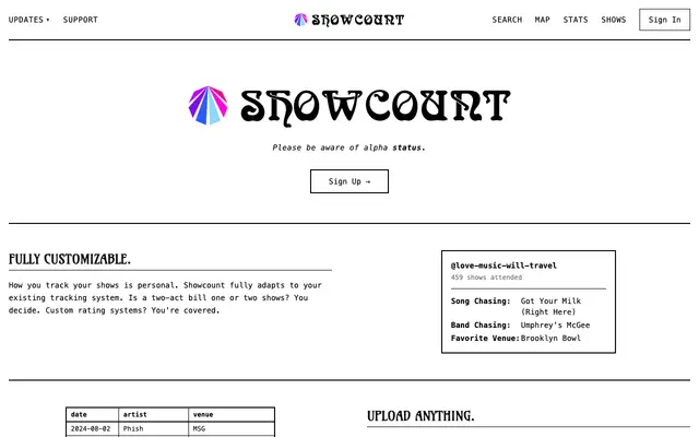 Showcount screenshot