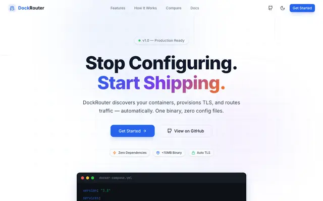 DockRouter screenshot