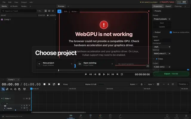 MasterSelects screenshot