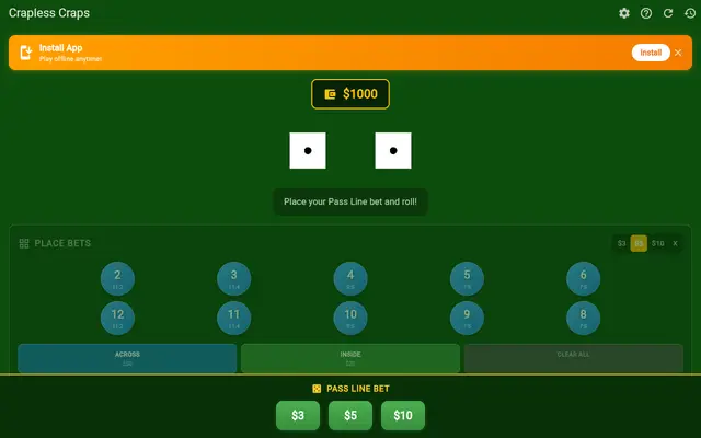 Crapless Craps screenshot
