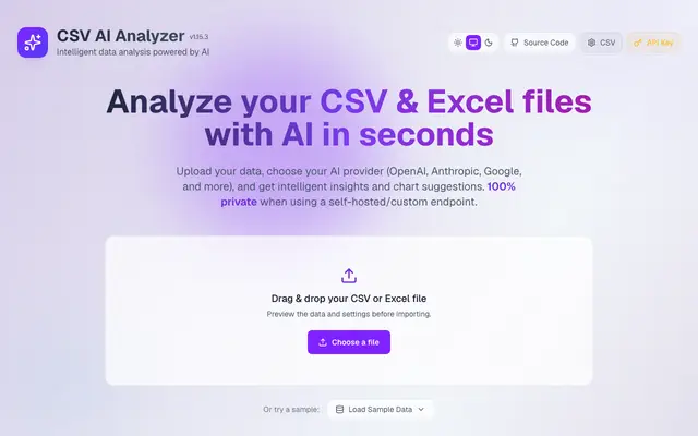 CSV AI Analyzer screenshot
