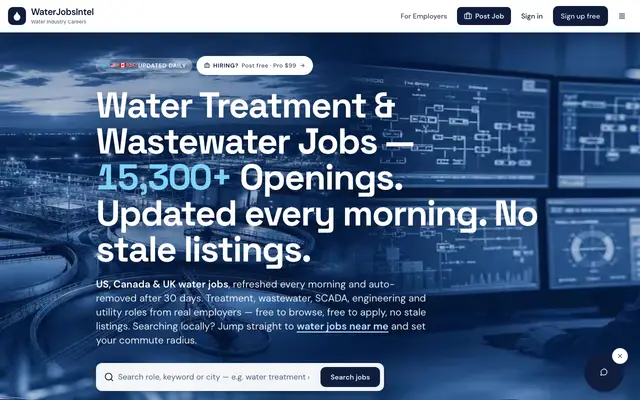 WaterJobsIntel screenshot