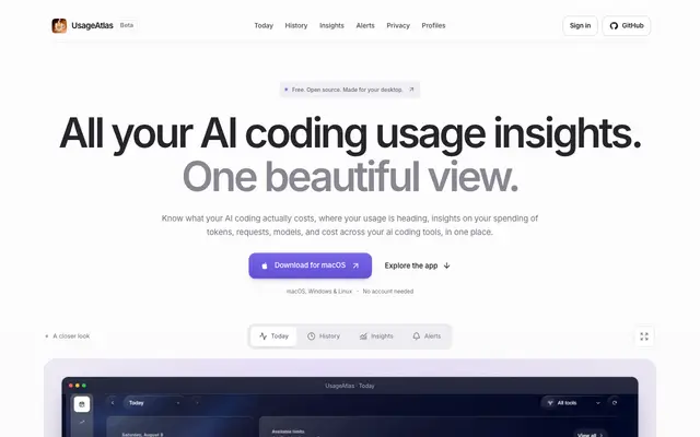 UsageAtlas screenshot