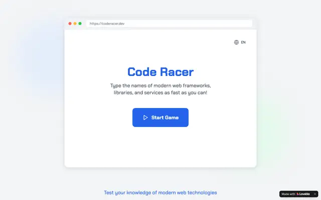 Code Racer screenshot