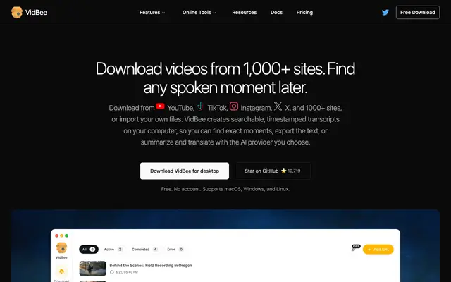 VidBee screenshot