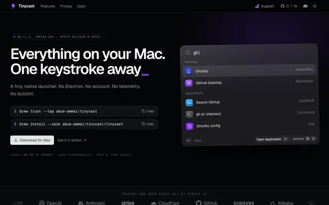 Tinycast screenshot