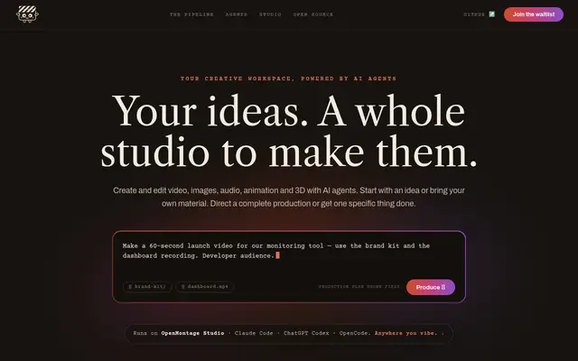 OpenMontage Studio screenshot