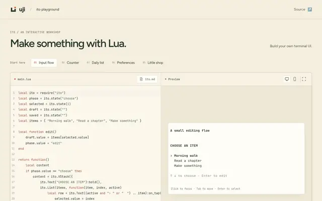 ito playground · uji screenshot