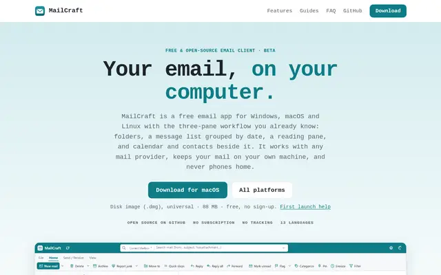 MailCraft screenshot