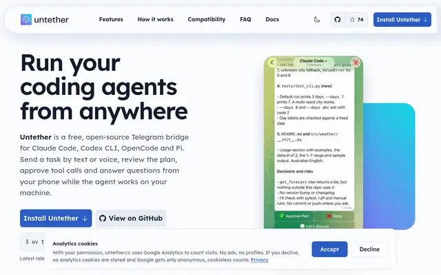 Untether screenshot