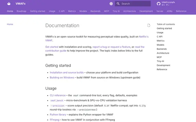 VMAFx screenshot